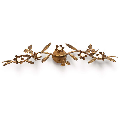 Southern Living Trillium 5 Light 7 inch Antique Gold Leaf Wall Sconce Wall Light