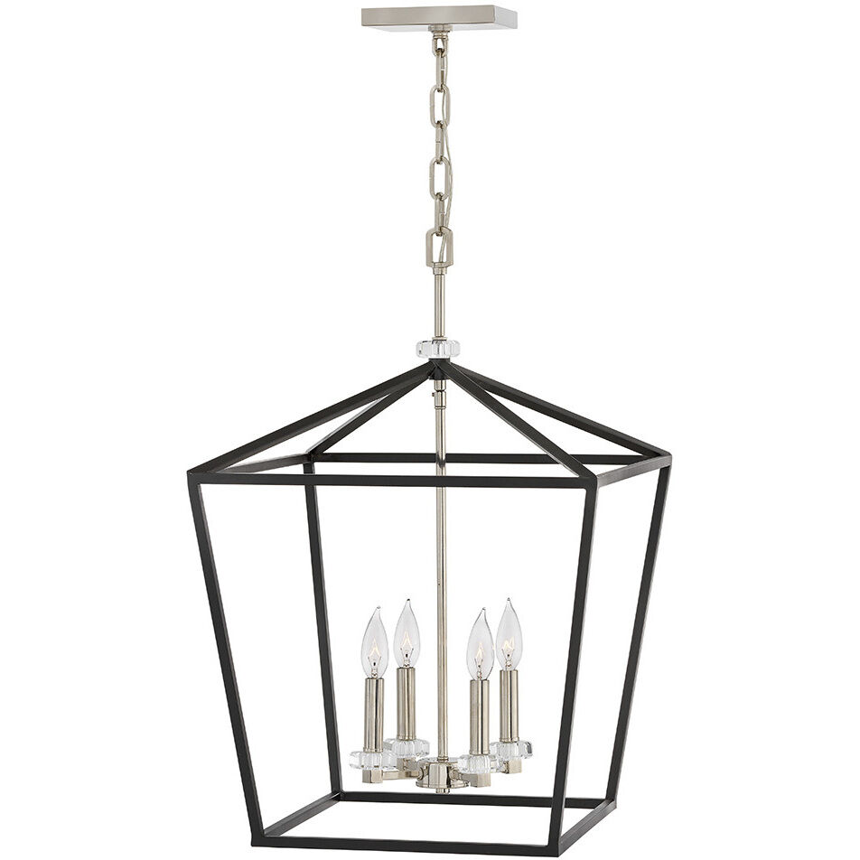 Stinson 4 Light 18 inch Black with Polished Nickel Indoor Chandelier Ceiling Light