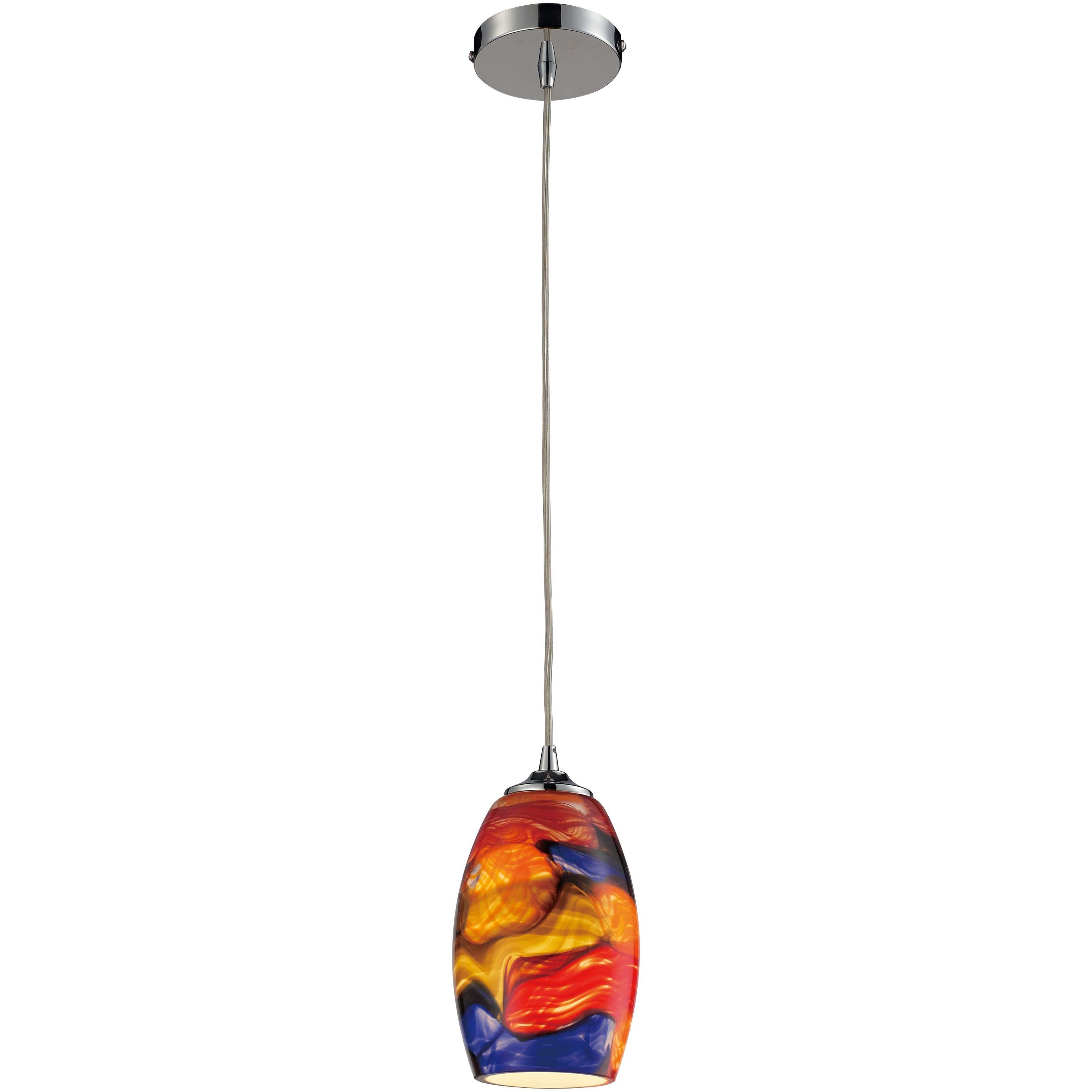 Surrealist 1 Light 5 inch Multicolor with Polished Chrome Mini Pendant Ceiling Light