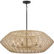 Open Air Luca 6 Light 42.25 inch Black / Camel Rattan Outdoor Chandelier, Large