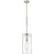 Wexford 1 Light 8 inch Brushed Satin Nickel Mini Pendant Ceiling Light in Clear Deco Swirl Glass