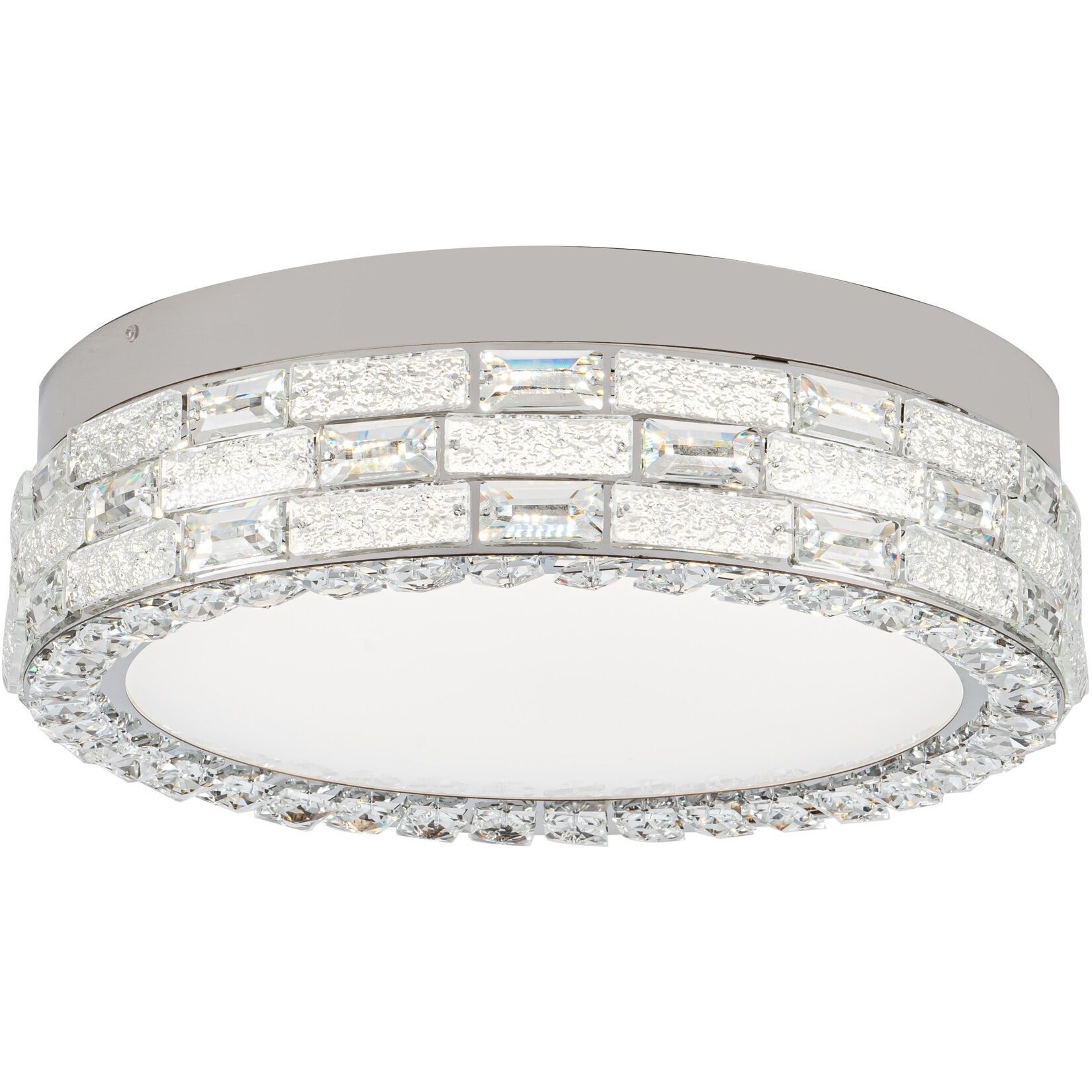 Elegance LED 15.75 inch Polished Nickel Flush Mount Ceiling Light