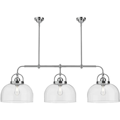 Alora Mood Lancaster 3 Light 55 inch Chrome Linear Pendant Ceiling Light