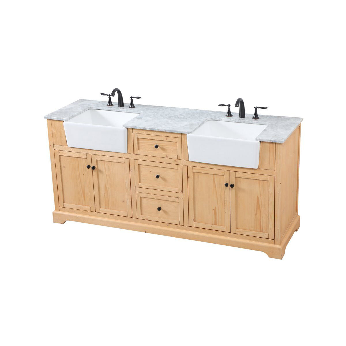 Franklin 72 X 22 X 35 inch Natural Wood Bathroom Vanity Cabinet