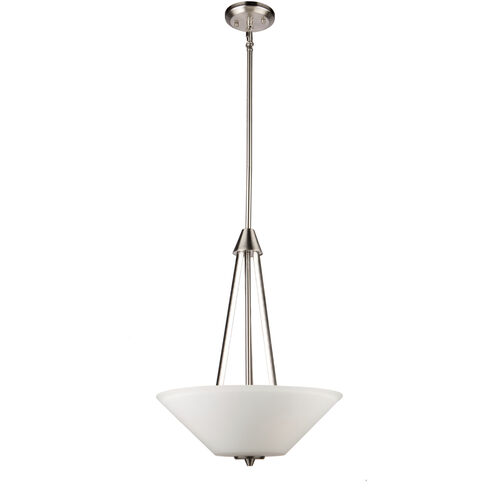 Clayton 3 Light 16 inch Brushed Nickel Up Chandelier Ceiling Light