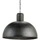 Saga 1 Light 28 inch Dark Blackened Steel Pendant Ceiling Light