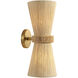 Corset 2 Light 8.5 inch Brushed Brass Wall Sconce Wall Light, Inline