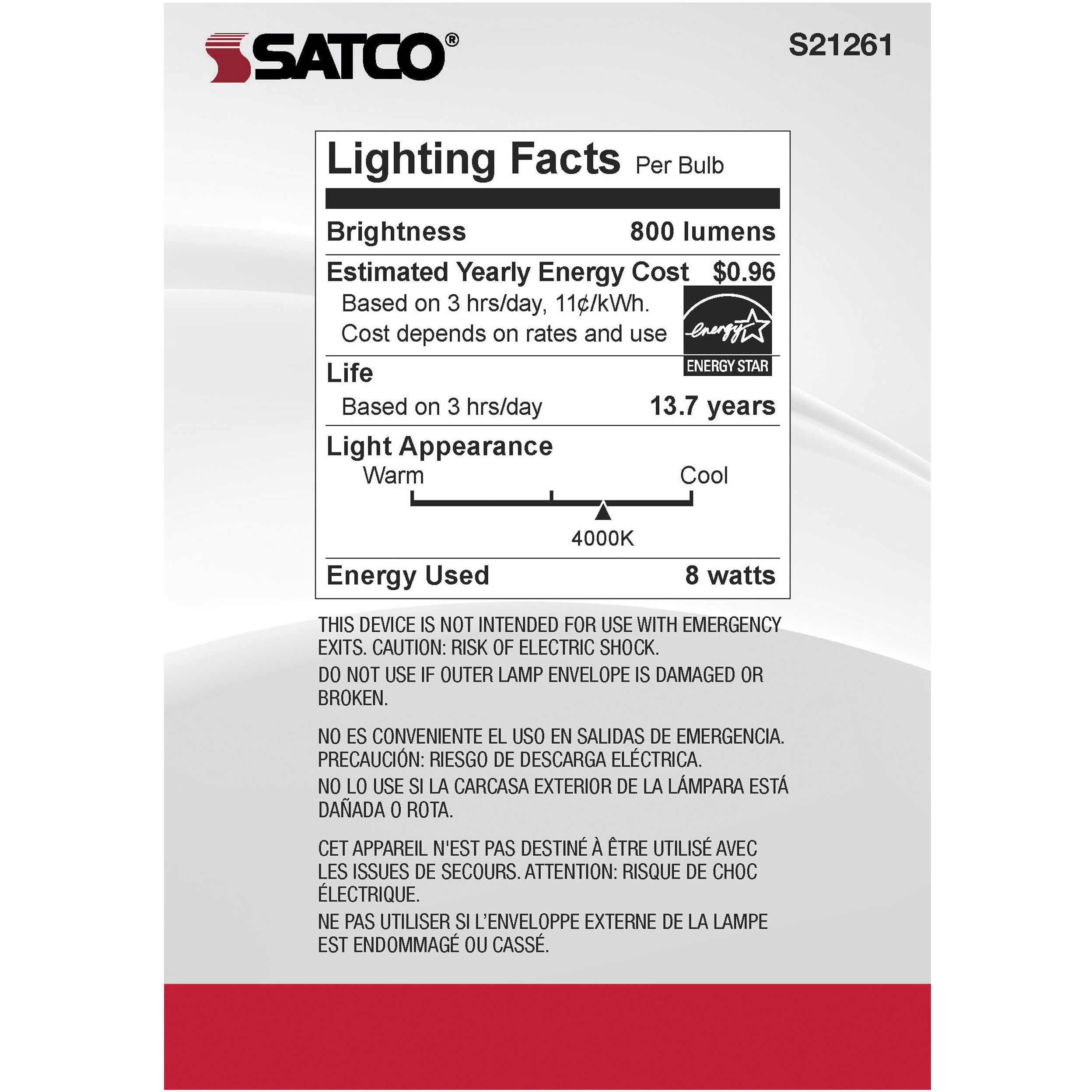 Lumos LED Medium Medium 8.00 watt 4000K LED Filament