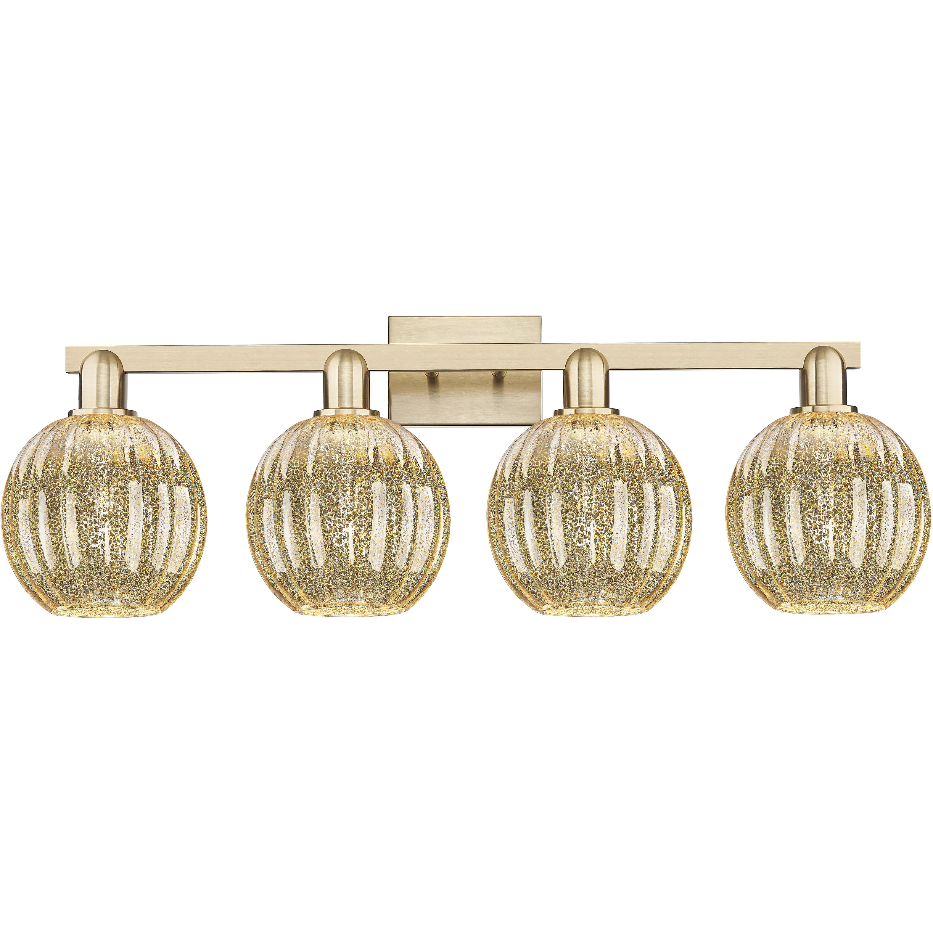 Preston 4 Light 36 inch Champagne Bronze Bath Vanity Light Wall Light in Mercury Glass