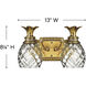 Plantation 2 Light 13 inch Burnished Brass Vanity Light Wall Light