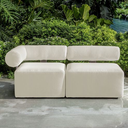 Bolster Back Java Black and Oyster White Outdoor Corner Sofa