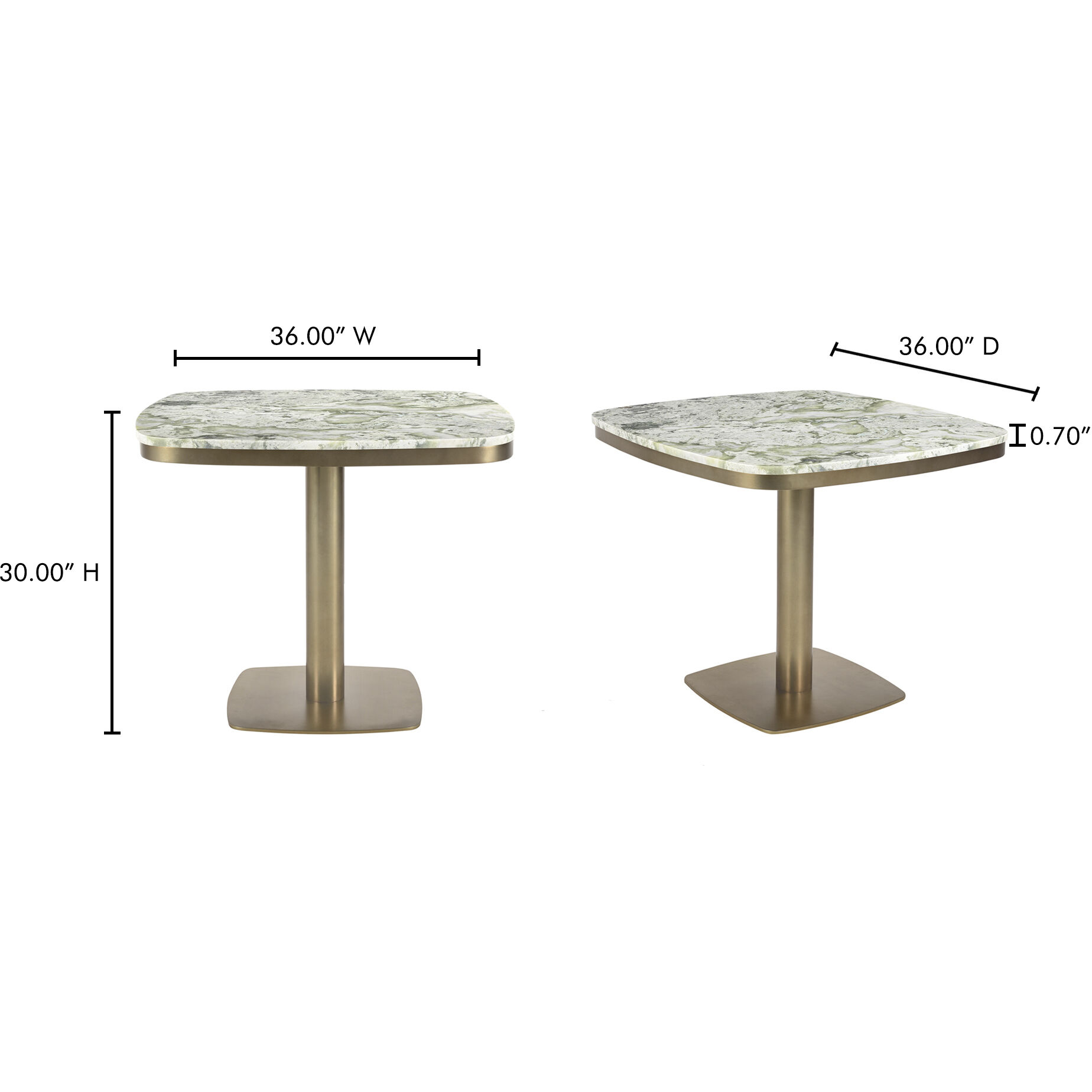 Celeste 36 X 36 inch Green Coffee Table, Outdoor Use