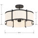 Marlbeck 3 Light 18 inch Matte Black Semi-Flush Mount Ceiling Light