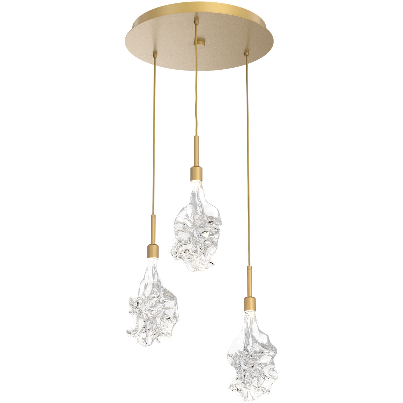 Blossom LED 17.7 inch Gilded Brass Chandelier Ceiling Light in 2700K LED, Multi-Port