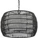 Everly 4 Light 19 inch Matte Black Pendant Ceiling Light in Modern Black Rattan