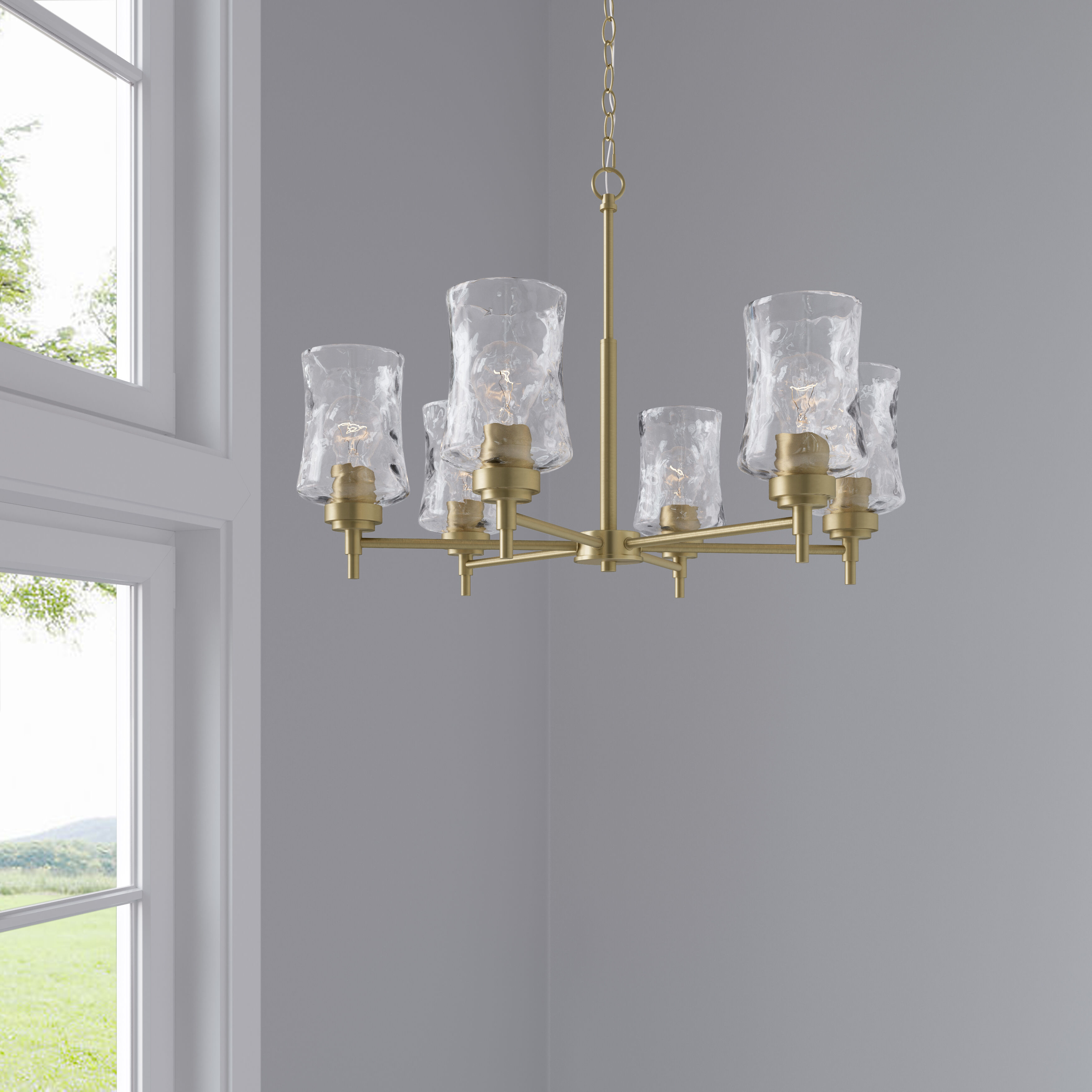 Clarvyn 6 Light 25.5 inch Vintage Brass Chandelier Ceiling Light
