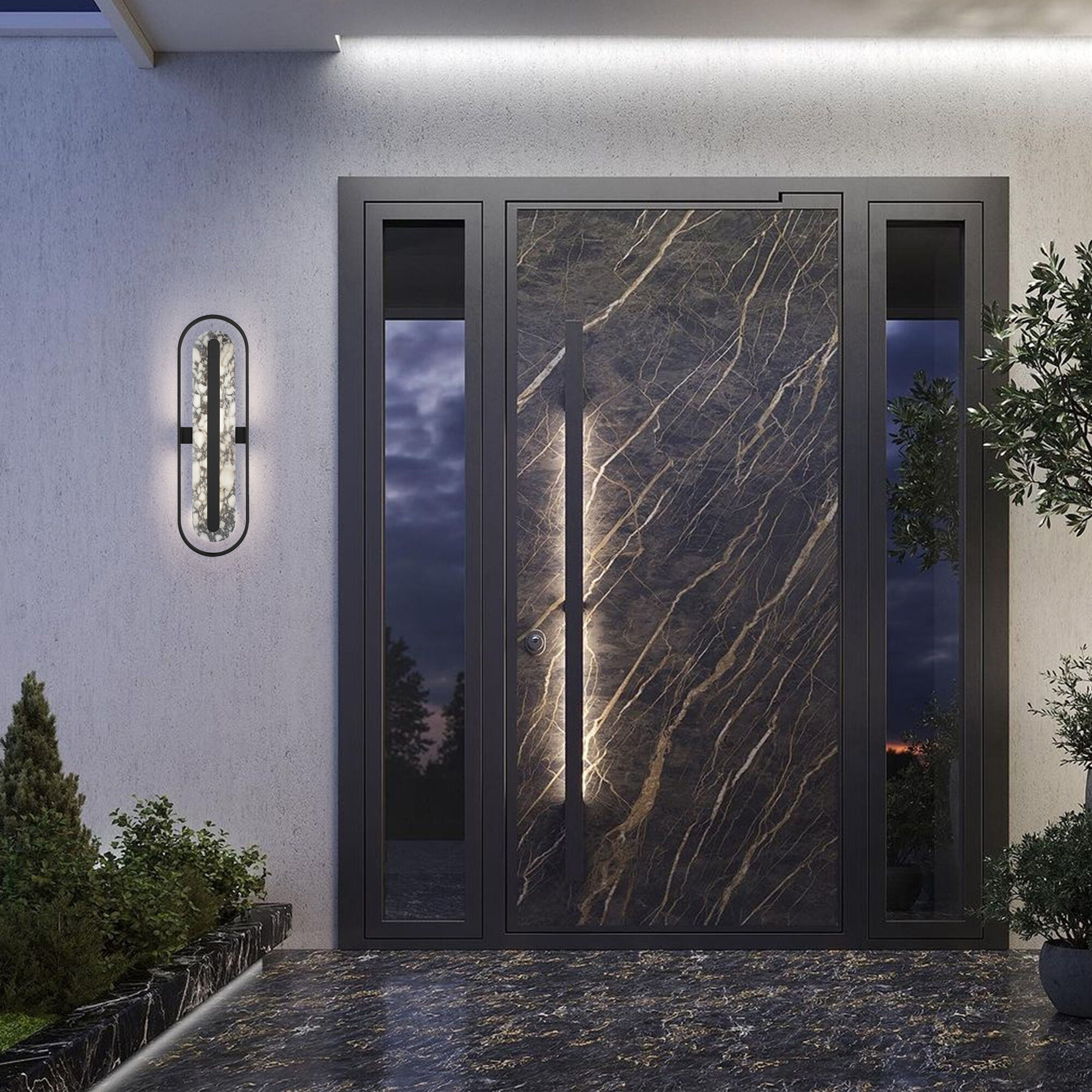 Roundabout LED 34 inch Sand Black Outdoor Wall Sconce