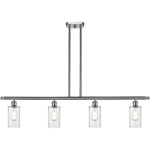 Ballston Clymer 4 Light 48 inch Brushed Satin Nickel Island Light Ceiling Light in Clear Glass, Ballston