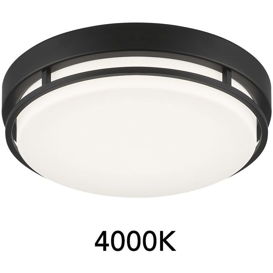 EnviroLite LED 10 inch Matte Black Flush Mount Ceiling Light