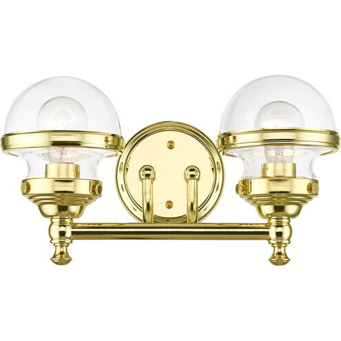 Livex Lighting 17412-02 Oldwick 2 Light 15 inch Polished Brass Bath Vanity  Wall Light