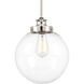 Penn 1 Light 9.75 inch Polished Nickel Pendant Ceiling Light, Medium
