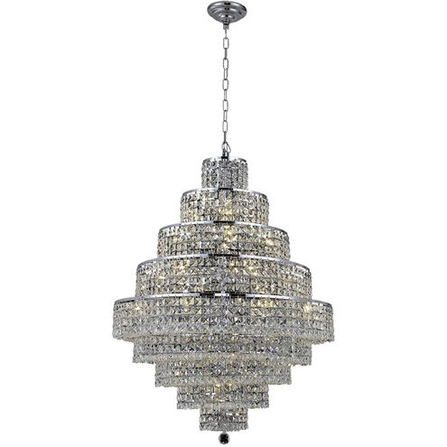 Maxime 20 Light 30 inch Chrome Dining Chandelier Ceiling Light in Clear, Royal Cut