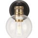 Hansford 1 Light 7 inch Antique Bronze Bath Vanity Wall Light in Antique Bronze and Vintage Brass
