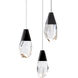 Martini LED 11.75 inch Black Multi-Light Pendant Ceiling Light in Optic, Beyond