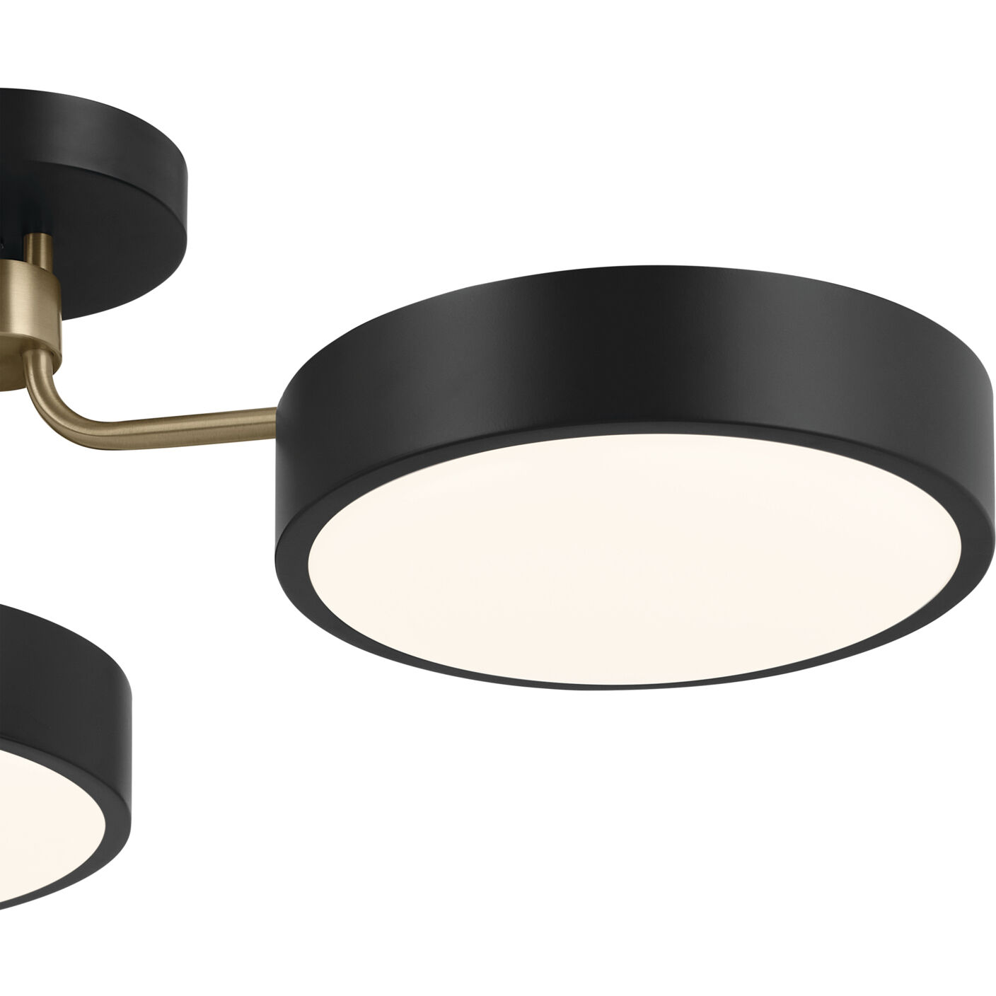 Sago LED 40 inch Black and Champagne Bronze Semi Flush Mount Ceiling Light