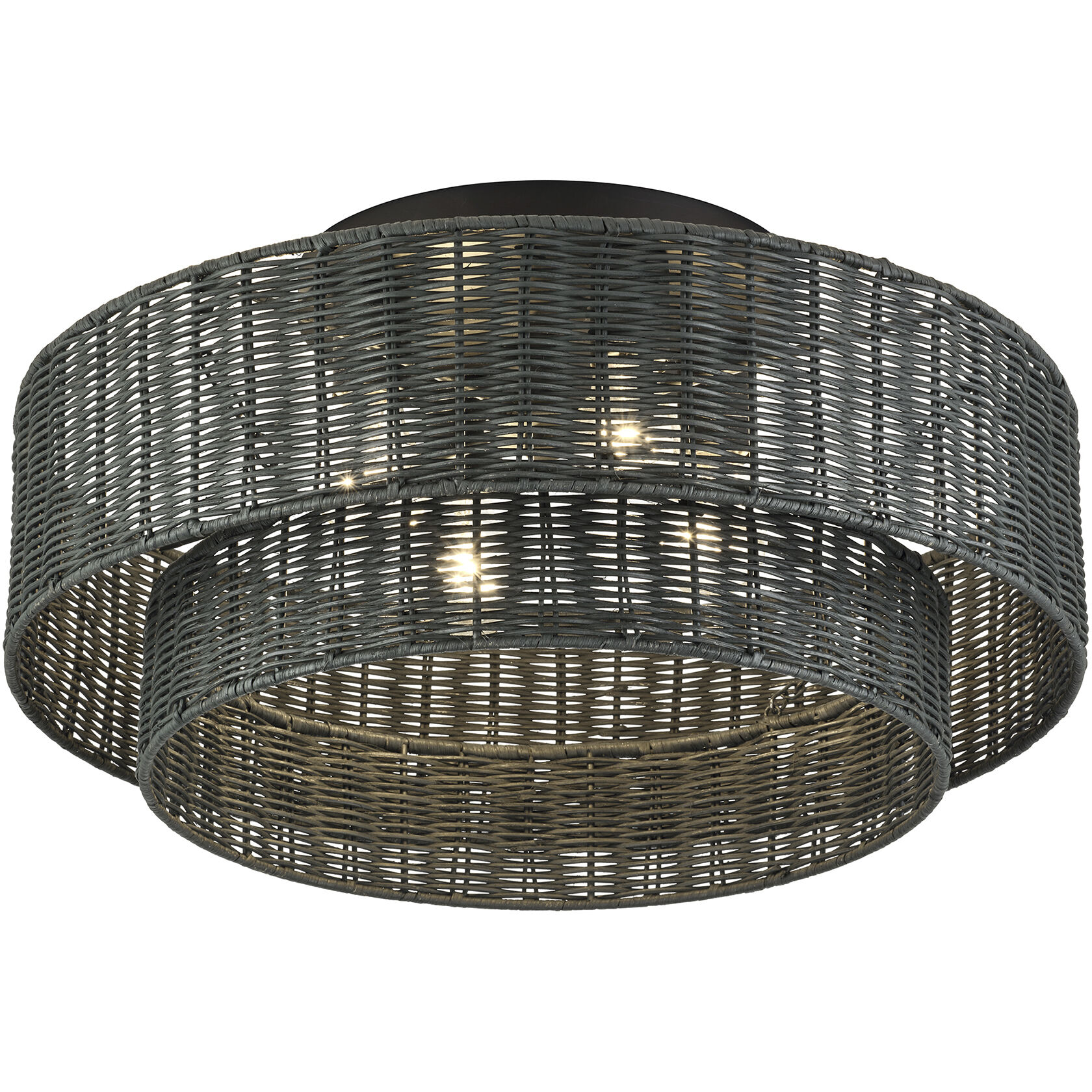 Weavington 4 Light 21 inch Black Semi Flush Mount Ceiling Light, Extra Large