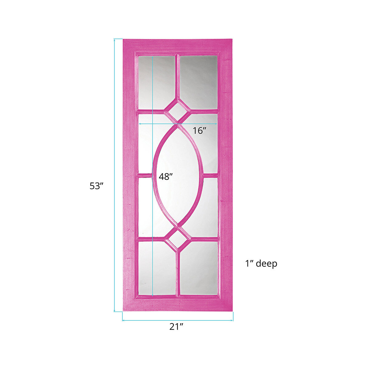 Dayton 53 X 21 inch Glossy Hot Pink Wall Mirror