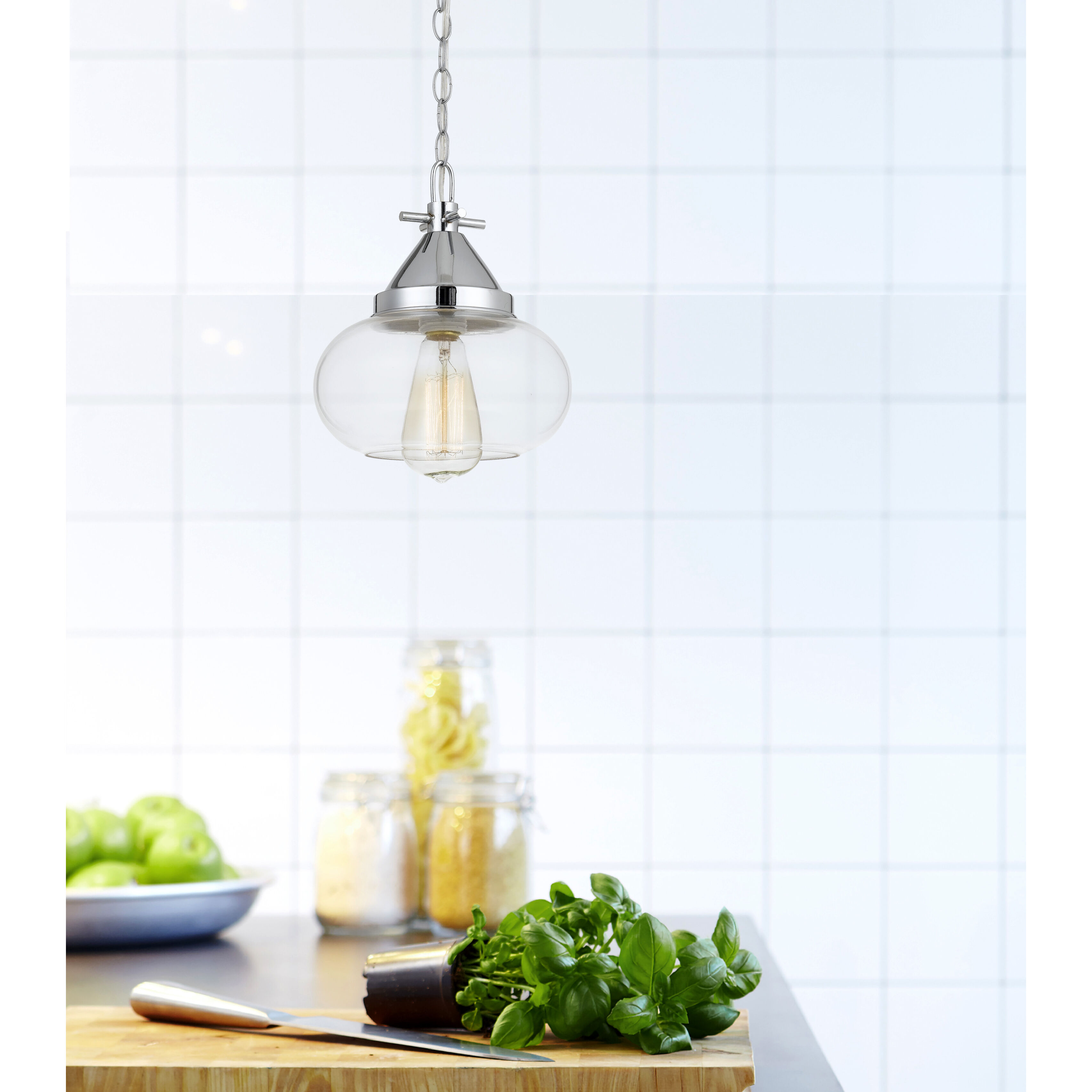 Maywood 1 Light 8 inch Chrome Pendant Ceiling Light