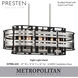 Presten 8 Light 32 inch Brushed Nickel with Sand Coal Island Light Ceiling Light