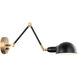 Blare Wall Sconce Wall Light in Aged Gold Brass and Black