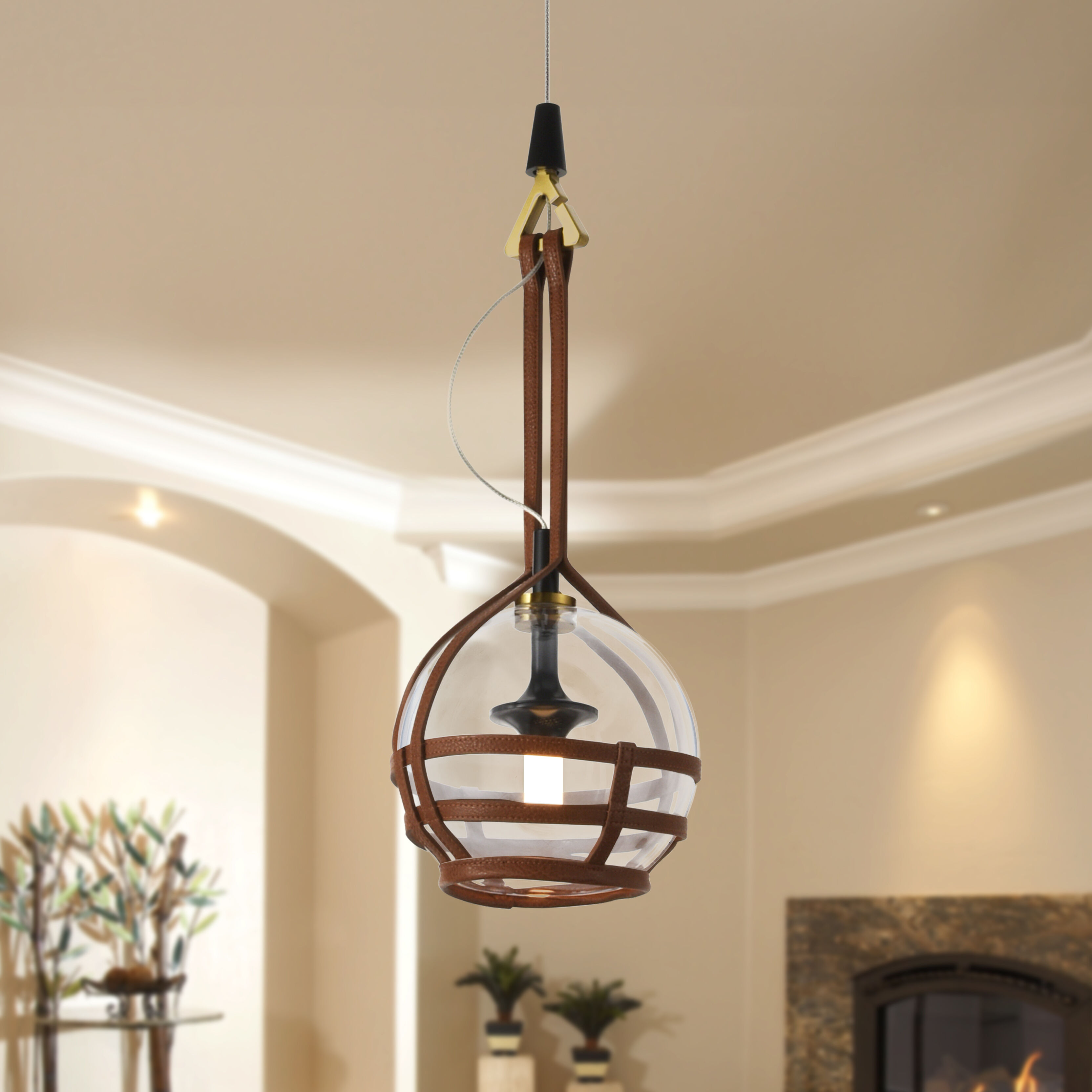 Artisan Collection/BARI Series 6.75 inch Antique Brass Pendant Ceiling Light