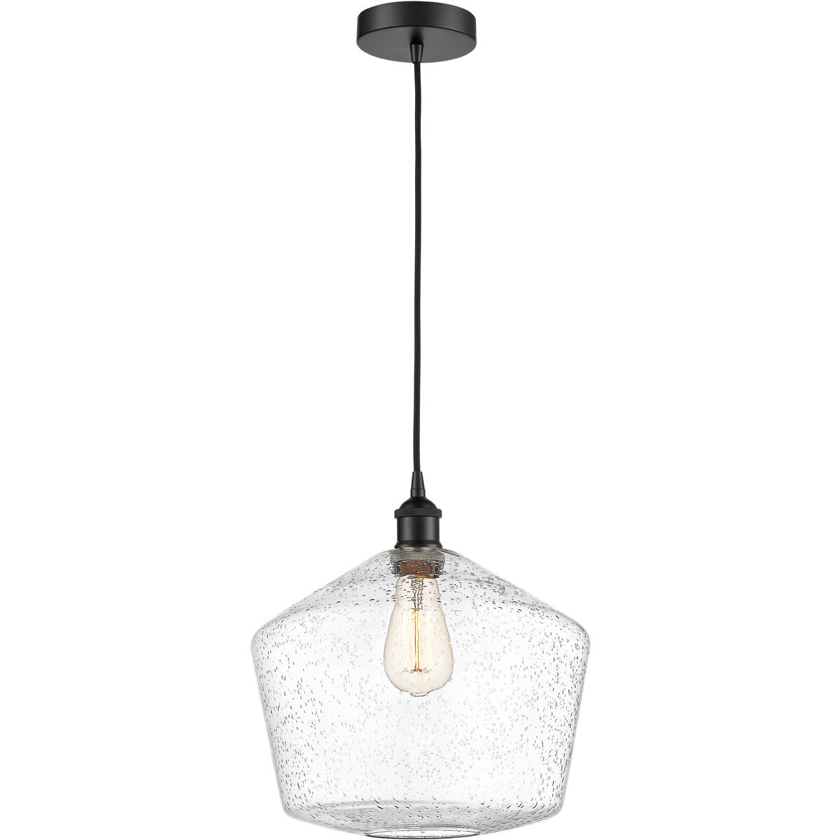 Edison Cindyrella LED 12 inch Matte Black Mini Pendant Ceiling Light