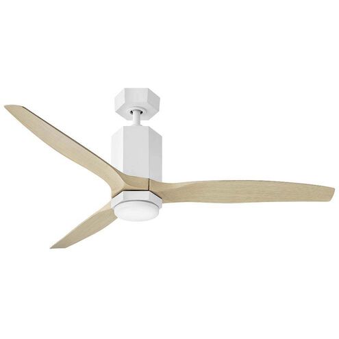 Facet 52 inch Matte White with Natural Blades Fan, Dual Mount