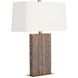 Uriah 28 inch 150 watt Dark Wood Vein and Antique Brass Table Lamp Portable Light