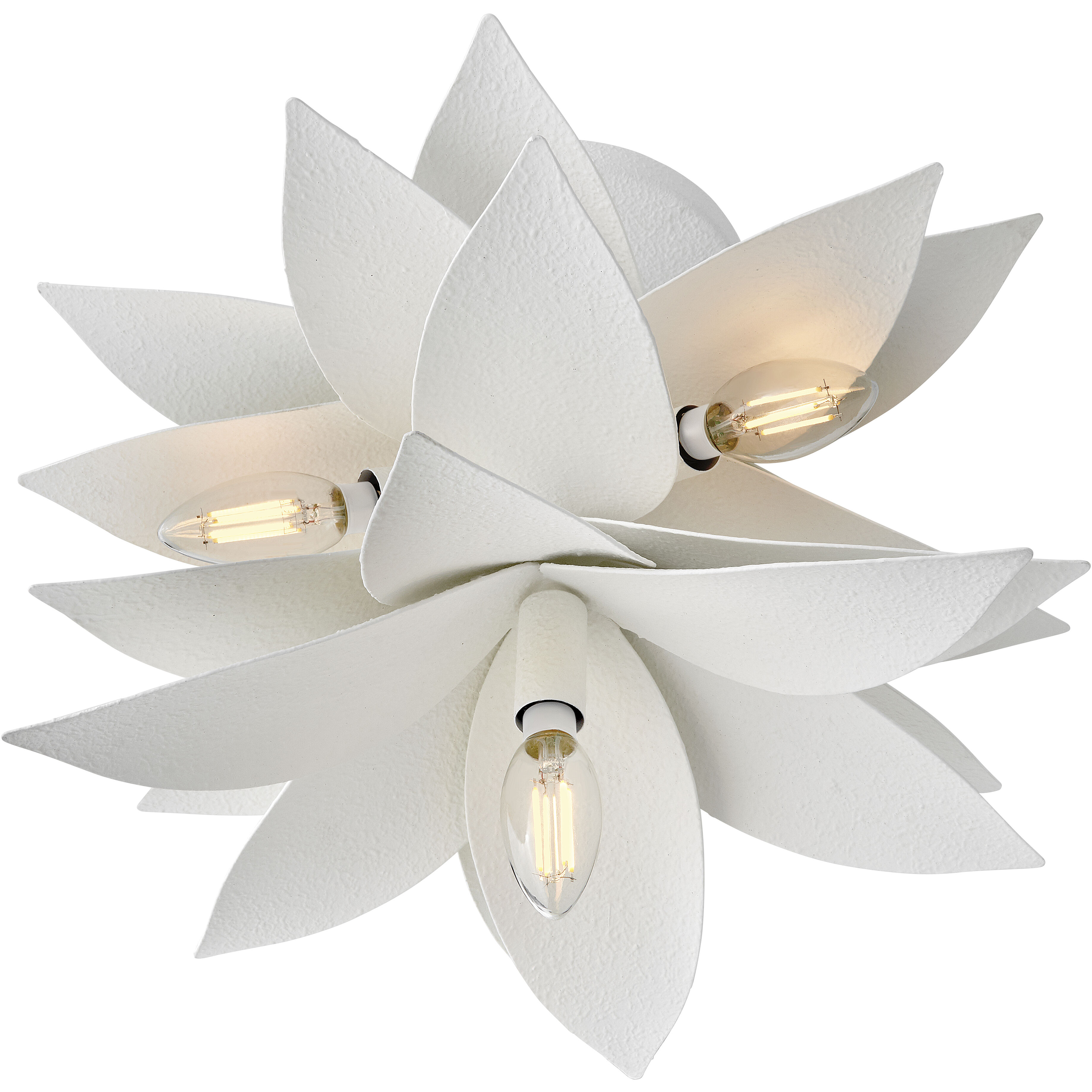 Agave LED 16 inch Textured Plaster Pendant Ceiling Light, Semi-Flush Mount