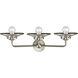 Nouveau Railroad 3 Light 26 inch Brushed Satin Nickel Bath Vanity Light Wall Light, Nouveau