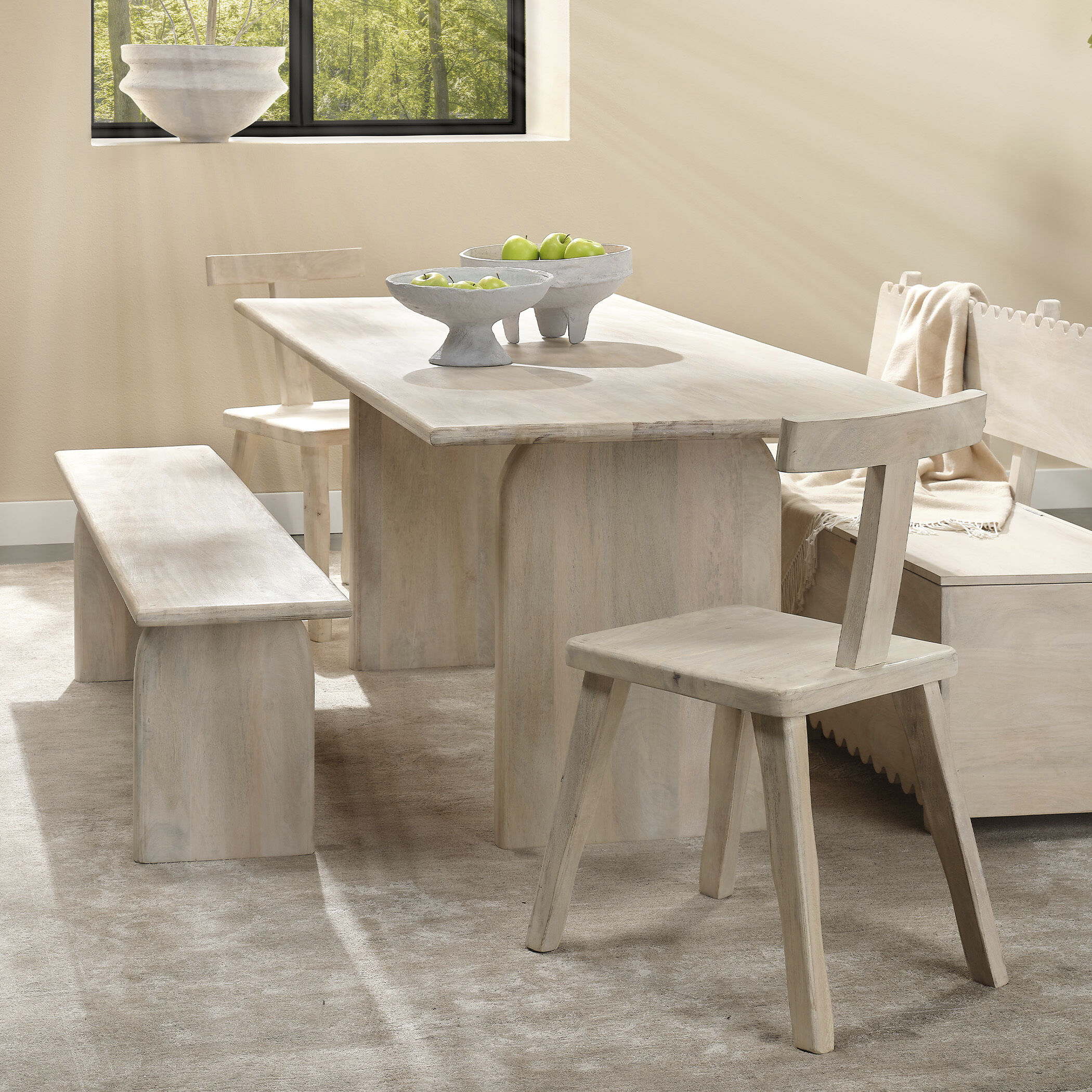 Arc 78.75 X 29.5 inch Light Bleach Dining Table