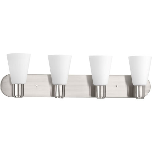 Logic 4 Light 30 inch Brushed Nickel Bath Vanity Wall Light, Design Series