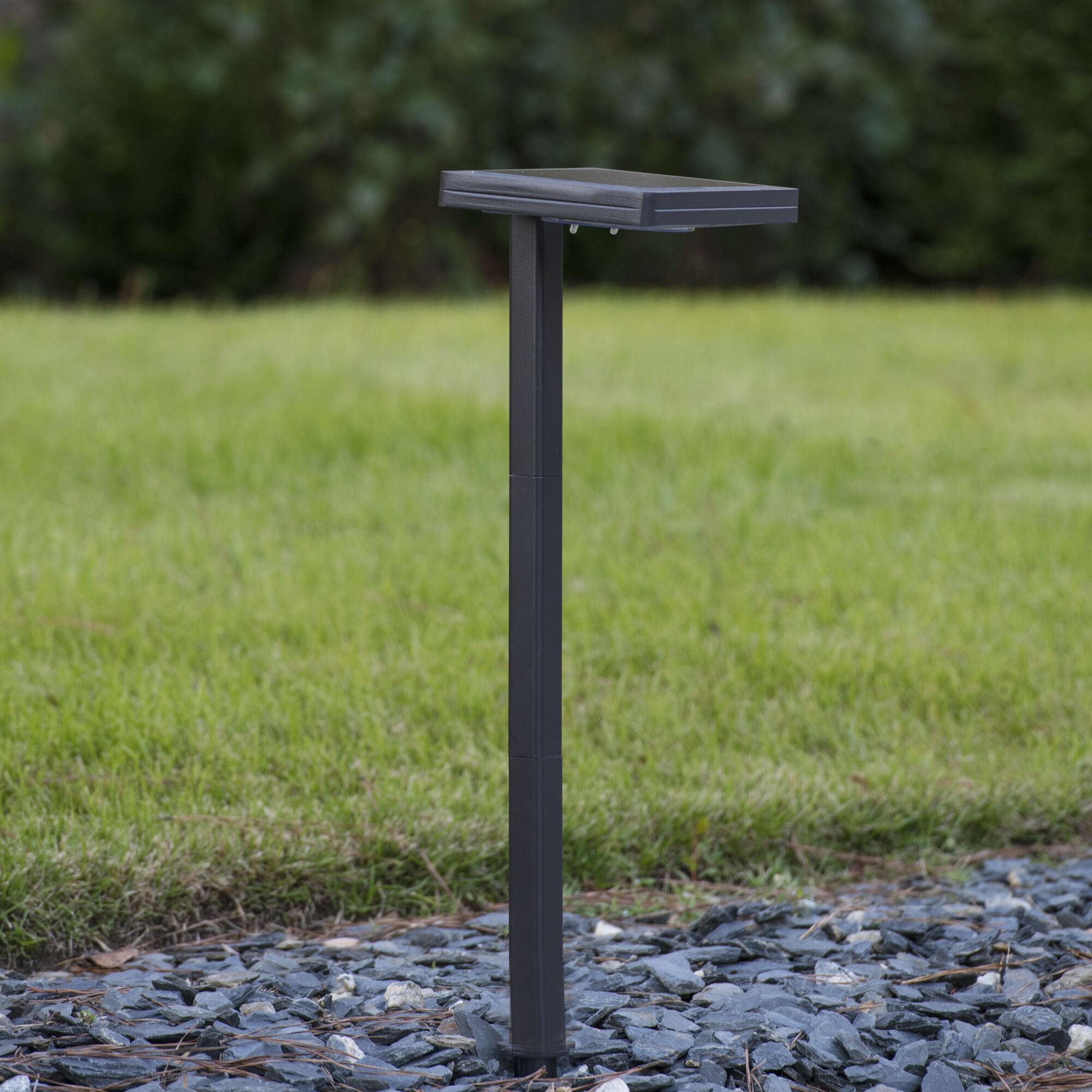Contemporary Square Bronze Landscape and Pathway Light, Solar