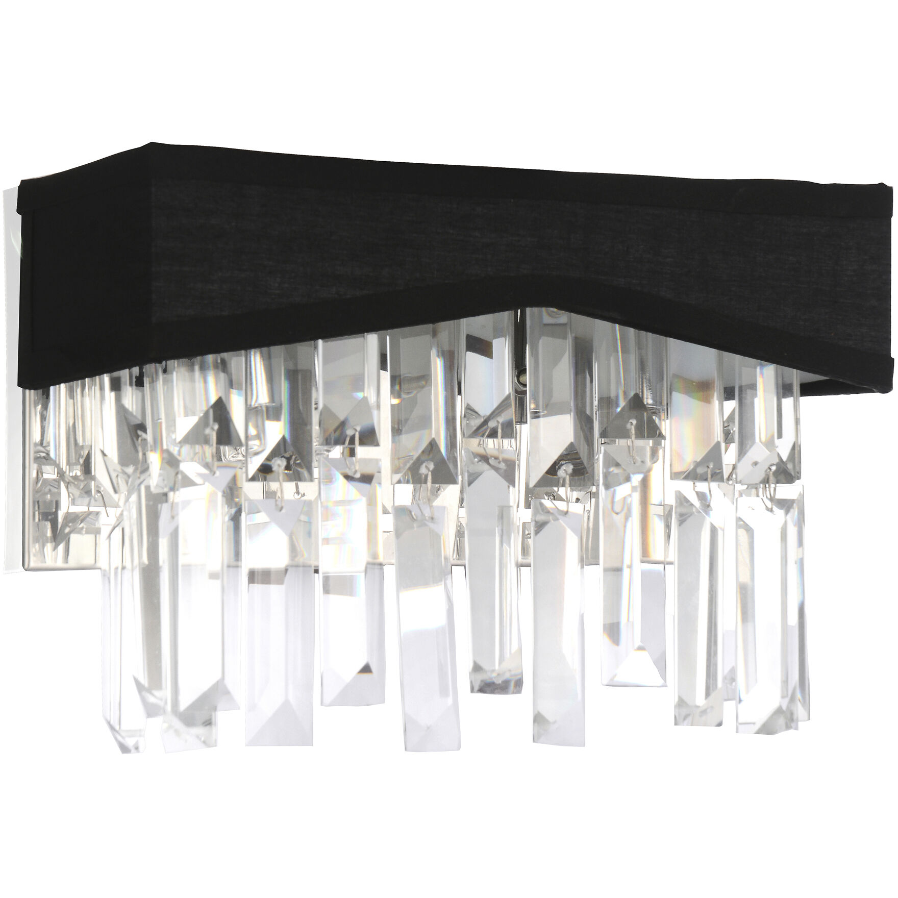 Havely 2 Light 5 inch Chrome Wall Light in Black