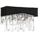 Havely 2 Light 5 inch Chrome Wall Light in Black