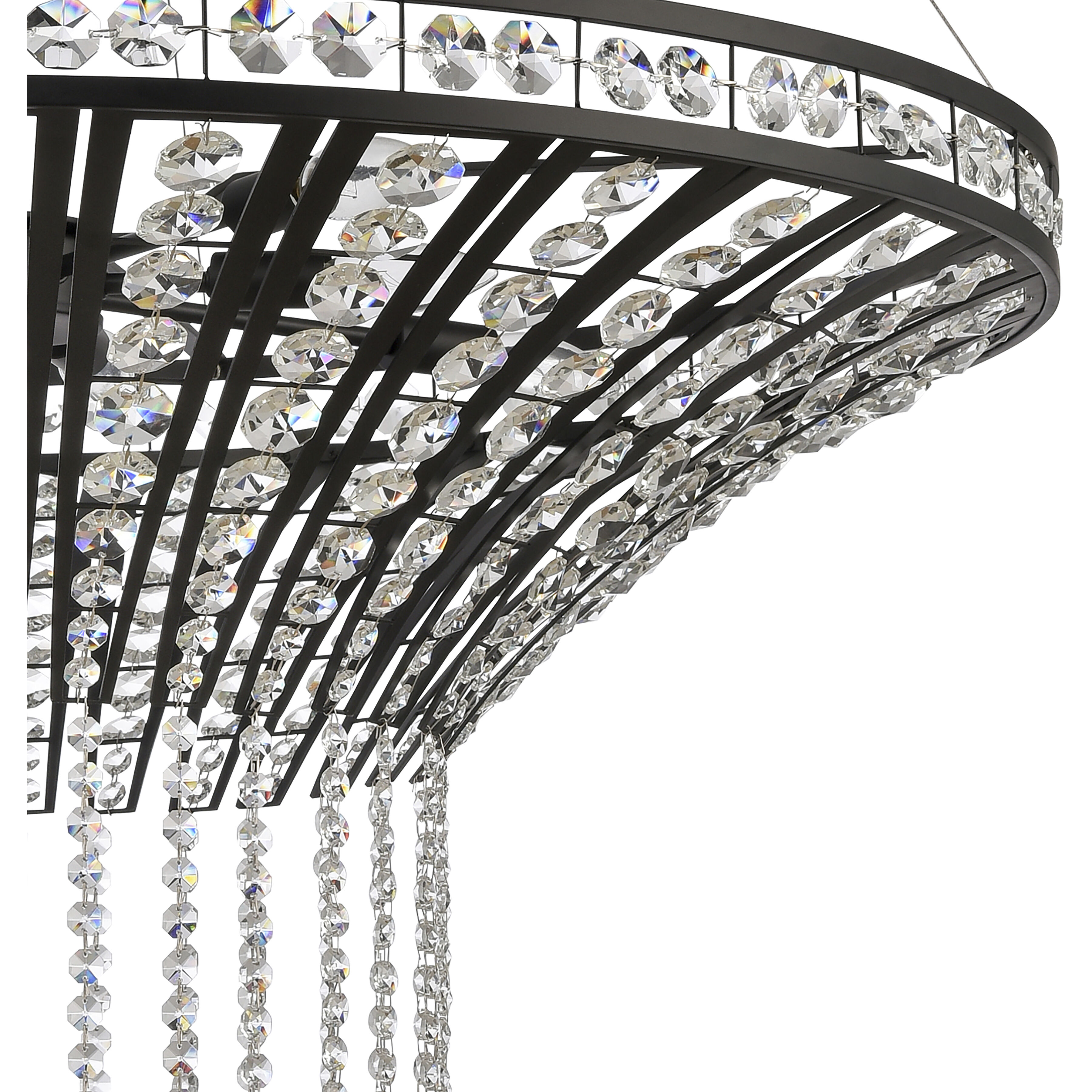 Fantania 8 Light 36 inch Matte Black Chandelier Ceiling Light