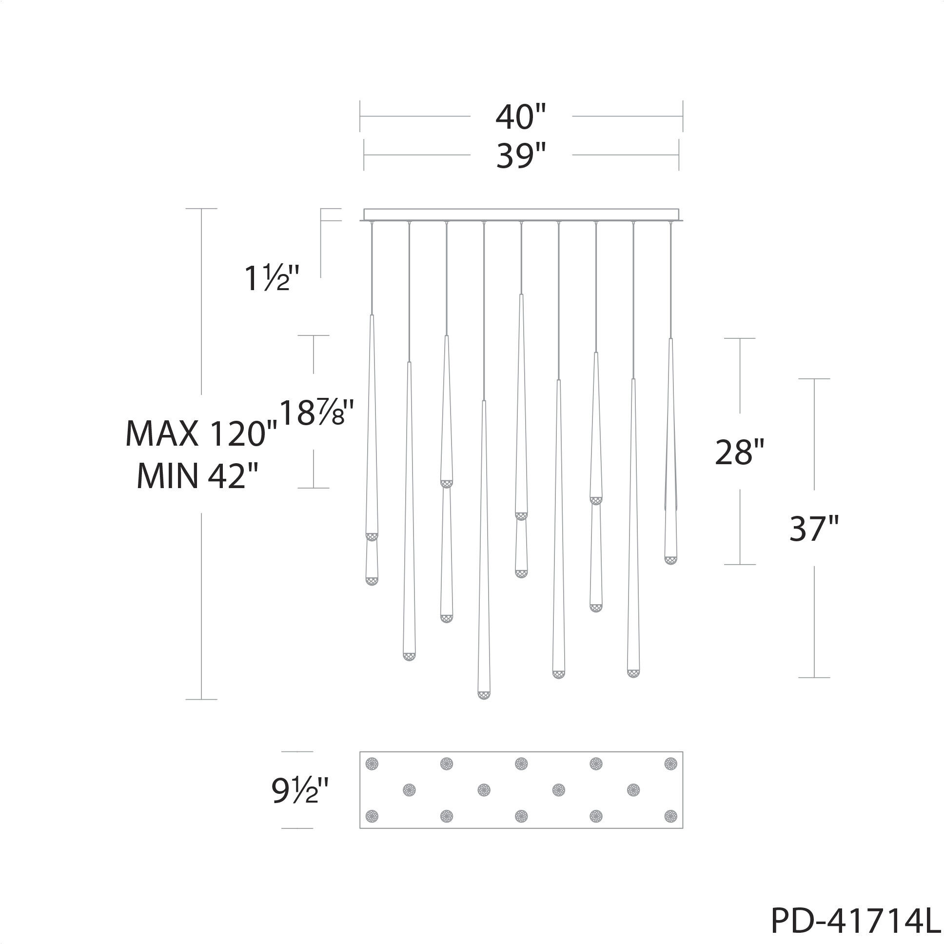Cascade 14 Light 10 inch Aged Brass Multi-Light Pendant Ceiling Light