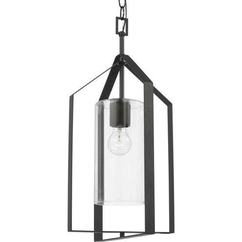 Vertex 1 Light 12 inch Matte Black Foyer Light Ceiling Light