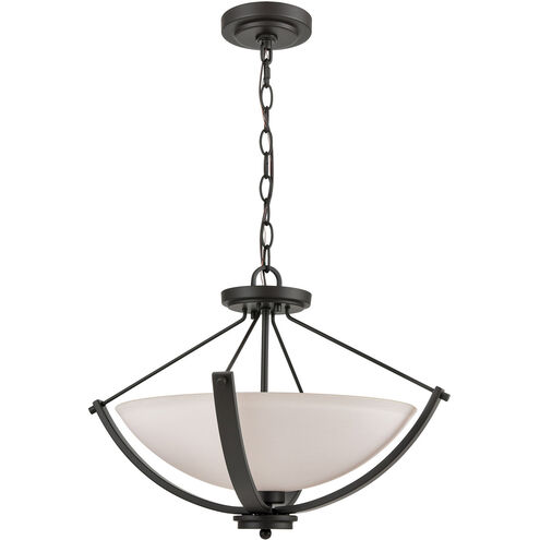 Casual Mission 3 Light 20 inch Oil Rubbed Bronze Semi Flush Mount Ceiling Light