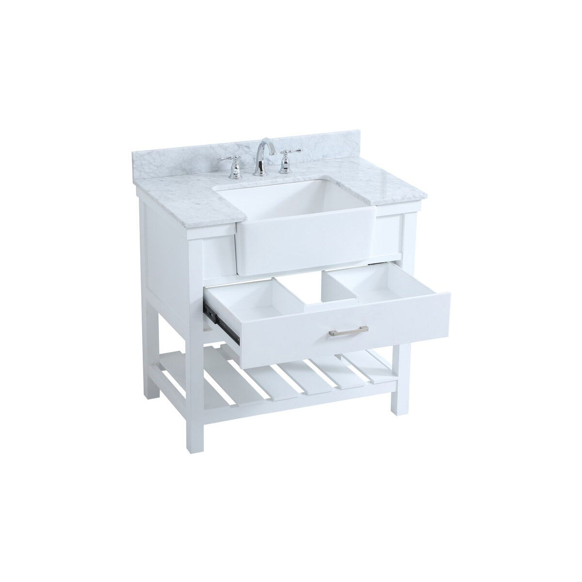 Clement 36 X 22 X 34 inch White Bathroom Vanity Cabinet